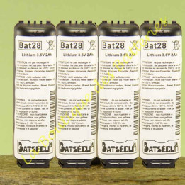 Lot de 4 Bat28 3,6v 2Ah batsecur