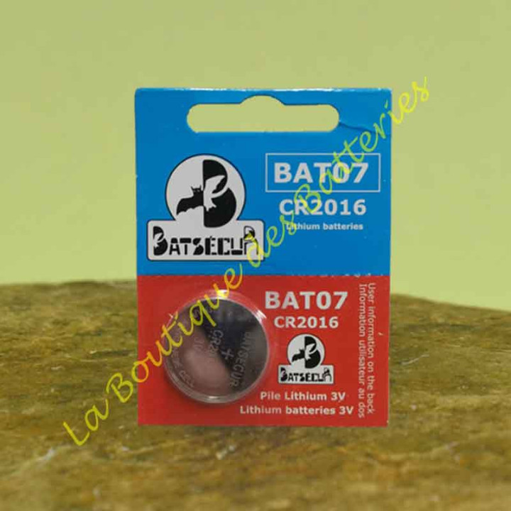 Pile Bouton Bat07 3v type CR2016 Batsecur