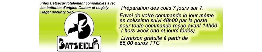pile Lithium 100% compatible avec les batteries d'origine pour alarme Daitem et logisty Hager security